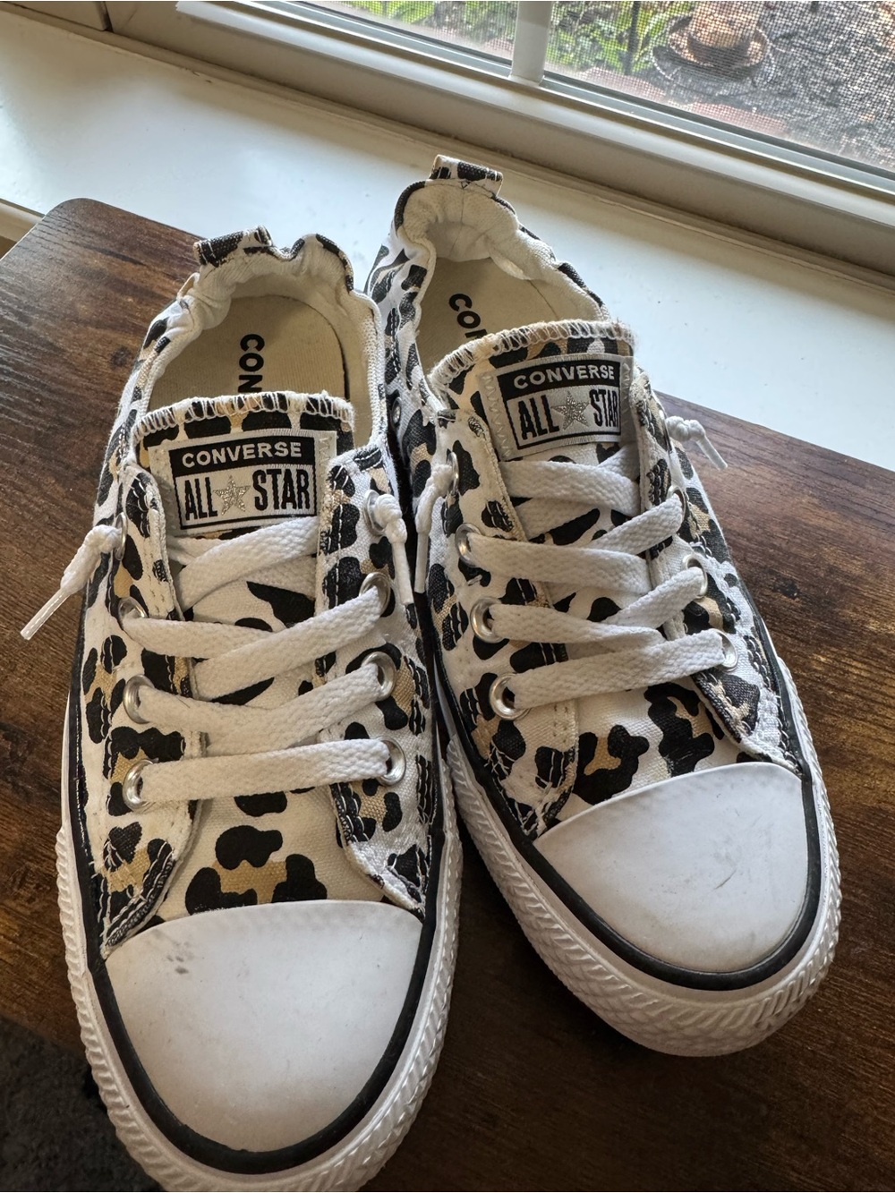 Converse All Star Shoreline Slip-On Leopard Print Sneakers - Size 8